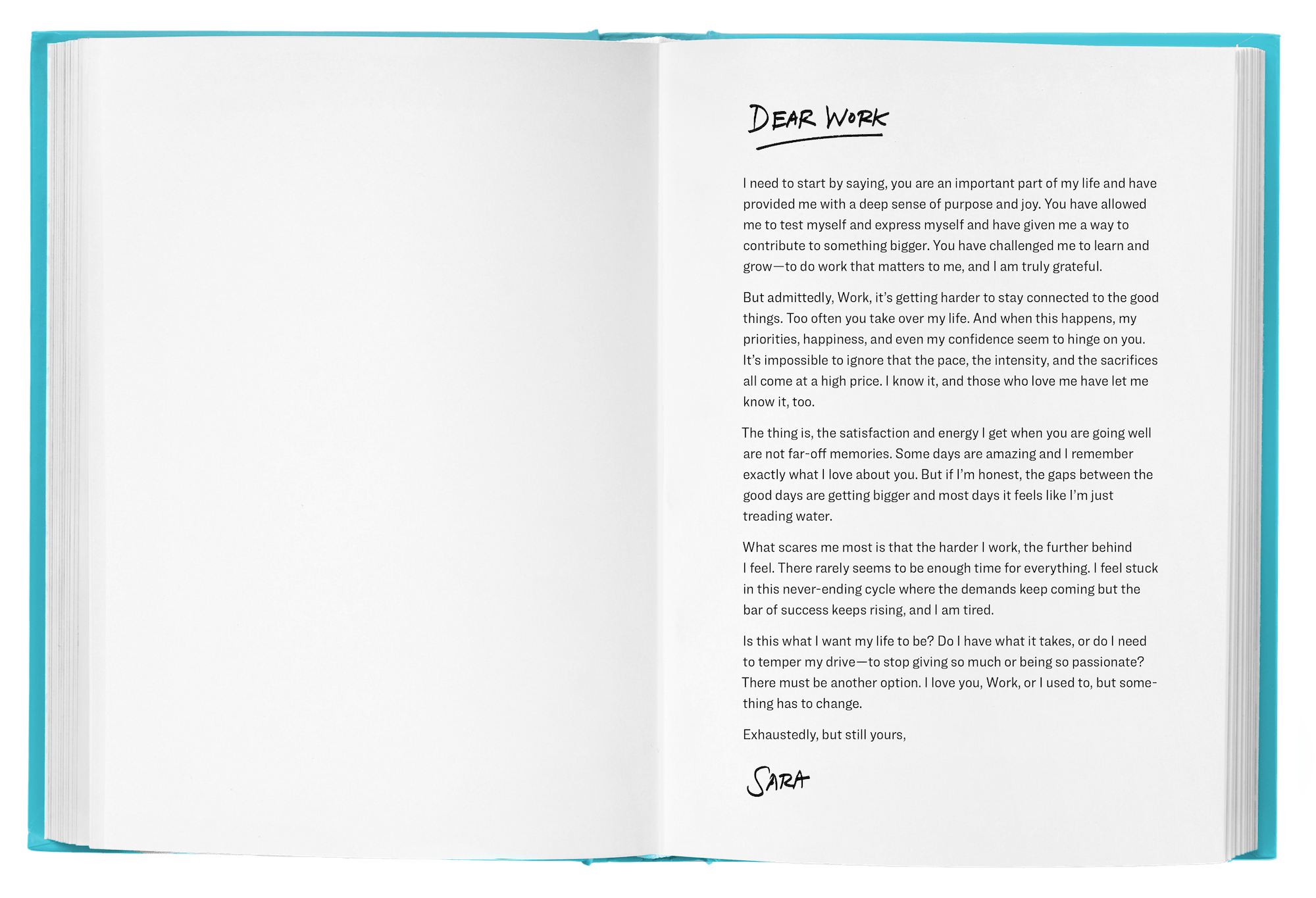 Inside of Dear Work Book